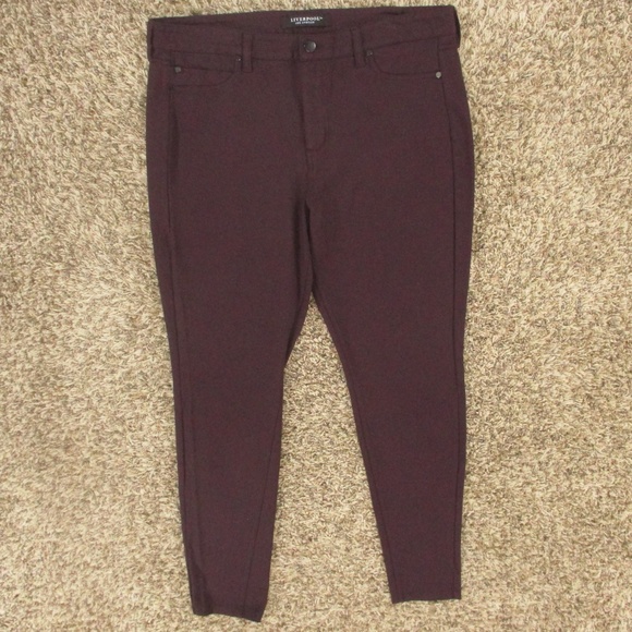 Liverpool Pants Women's 16 Aubergine Madonna Skinny Leggings Stretch Trousers‎ - Picture 1 of 9